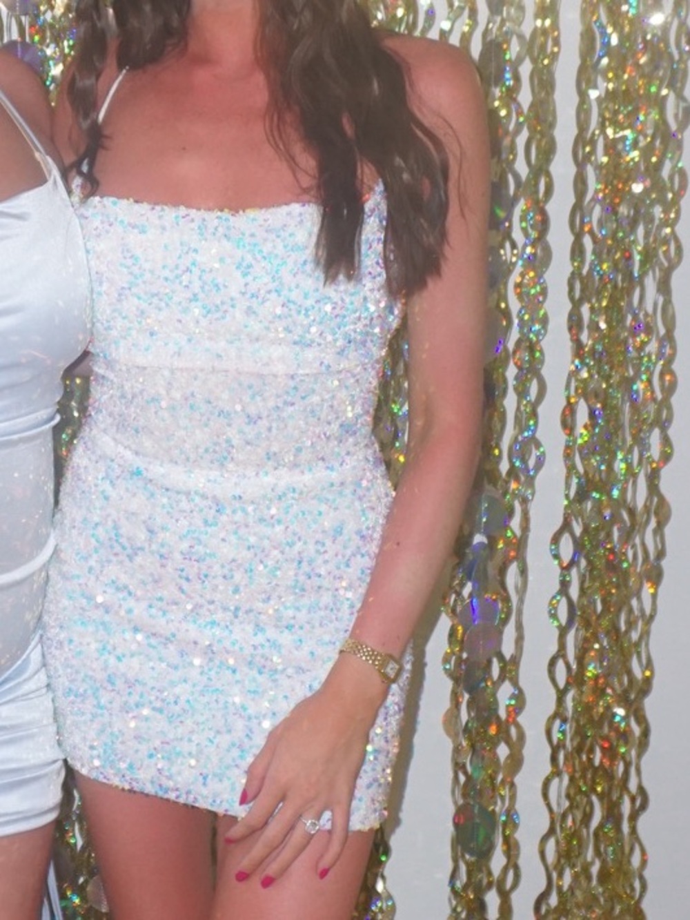Lucy in the Sky White Sequin Mini Dress